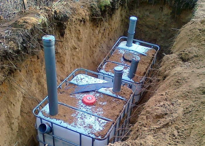монтаж септика из еврокубов