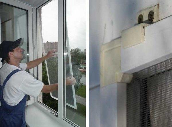 крепление москитной сетки на окно