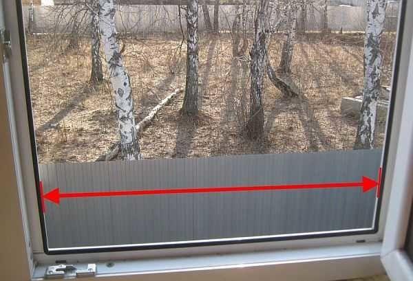 Замеры окна под установку москитной сетки