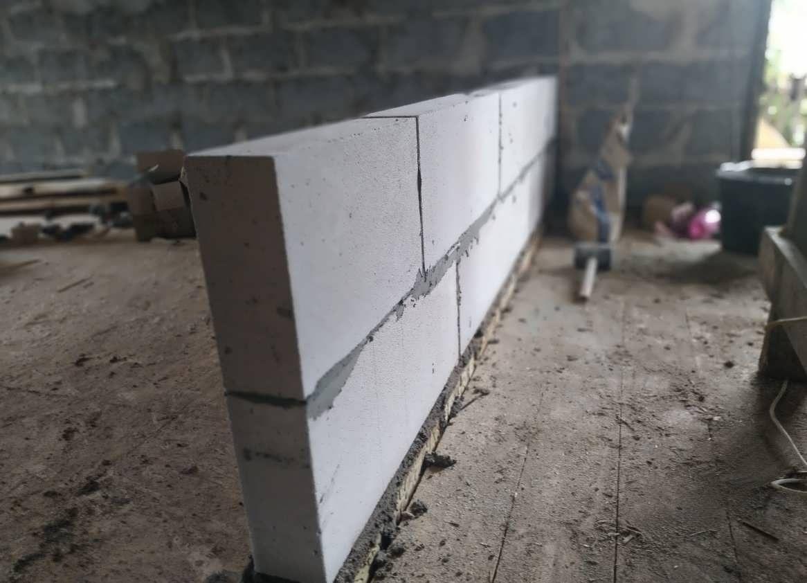 Перегородка из газобетонных блоков