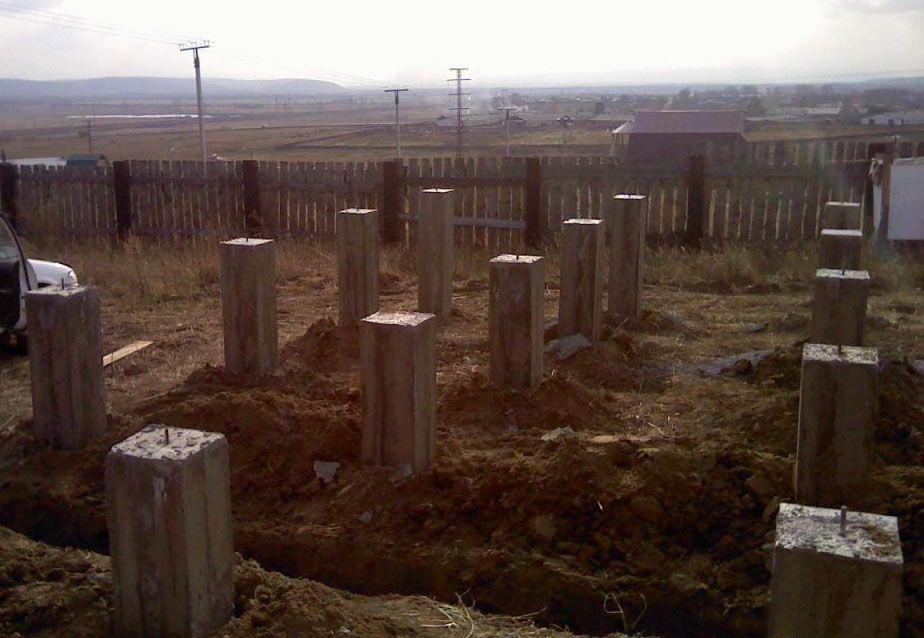 столбчатый фундамент Столбчатый фундамент для дома из газобетонных блоков