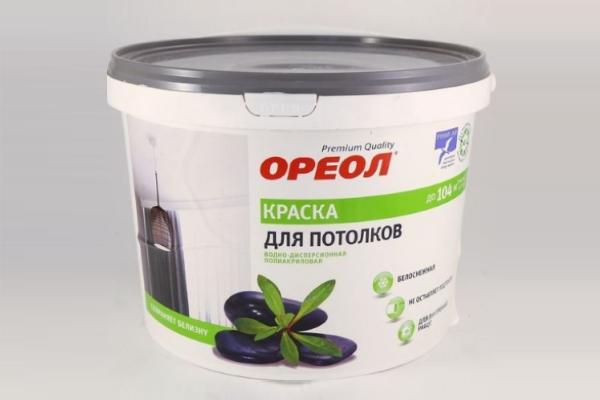 Краска для потолка Ореол